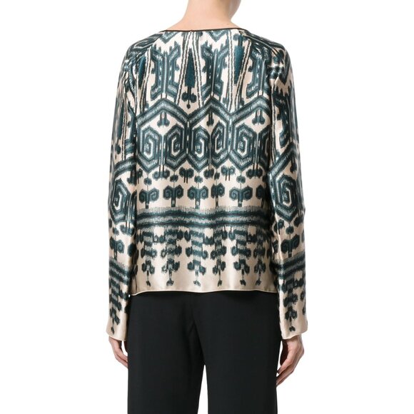 Forte_Forte Ikat Print Silk Blouse, size "1", (size small) - Picture 2 of 10